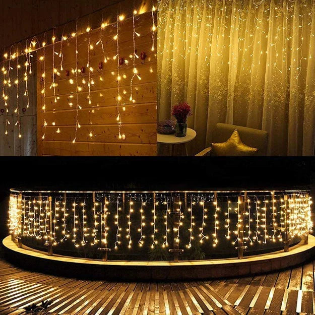 Festive Curtain Lights - Warm White
