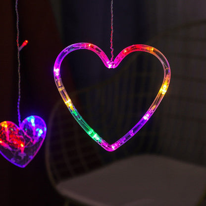 heart shaped curtain lights