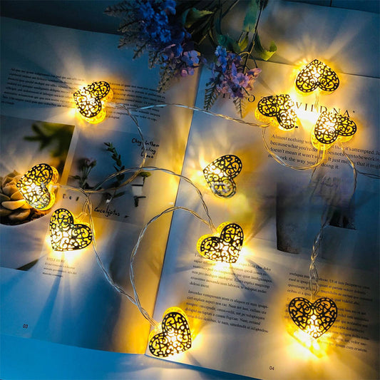 heart shaped led battery string light